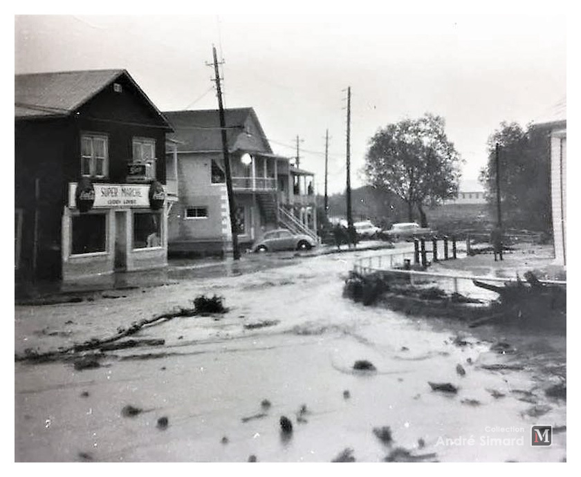 11 La Malbaie innondation riviere Mailloux epicerie Lucien lavoie maison la boucherie a Hilaire lavoie 1963