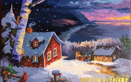 Une magnifique toile d'un paysage hivernal par Martin Desbiens (tous droits réservés)
