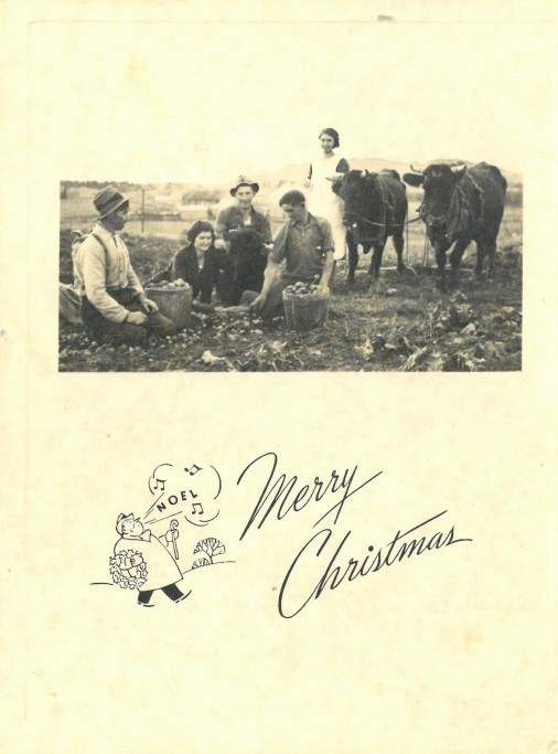 2 C Ymelda et Uldric Aude t Carte de Noël 1935 Coll A Audet Archives Musée de Chx