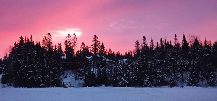 Le ciel colore de rose
