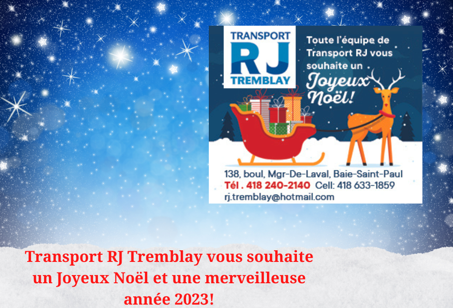 Transport RJ Tremblay vous remercie pour une autre belle année de service