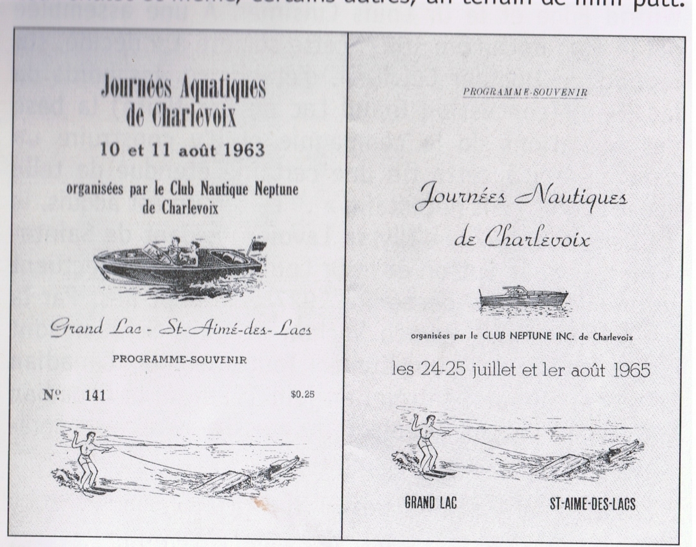 Programme nautique 1963 Photo SHC