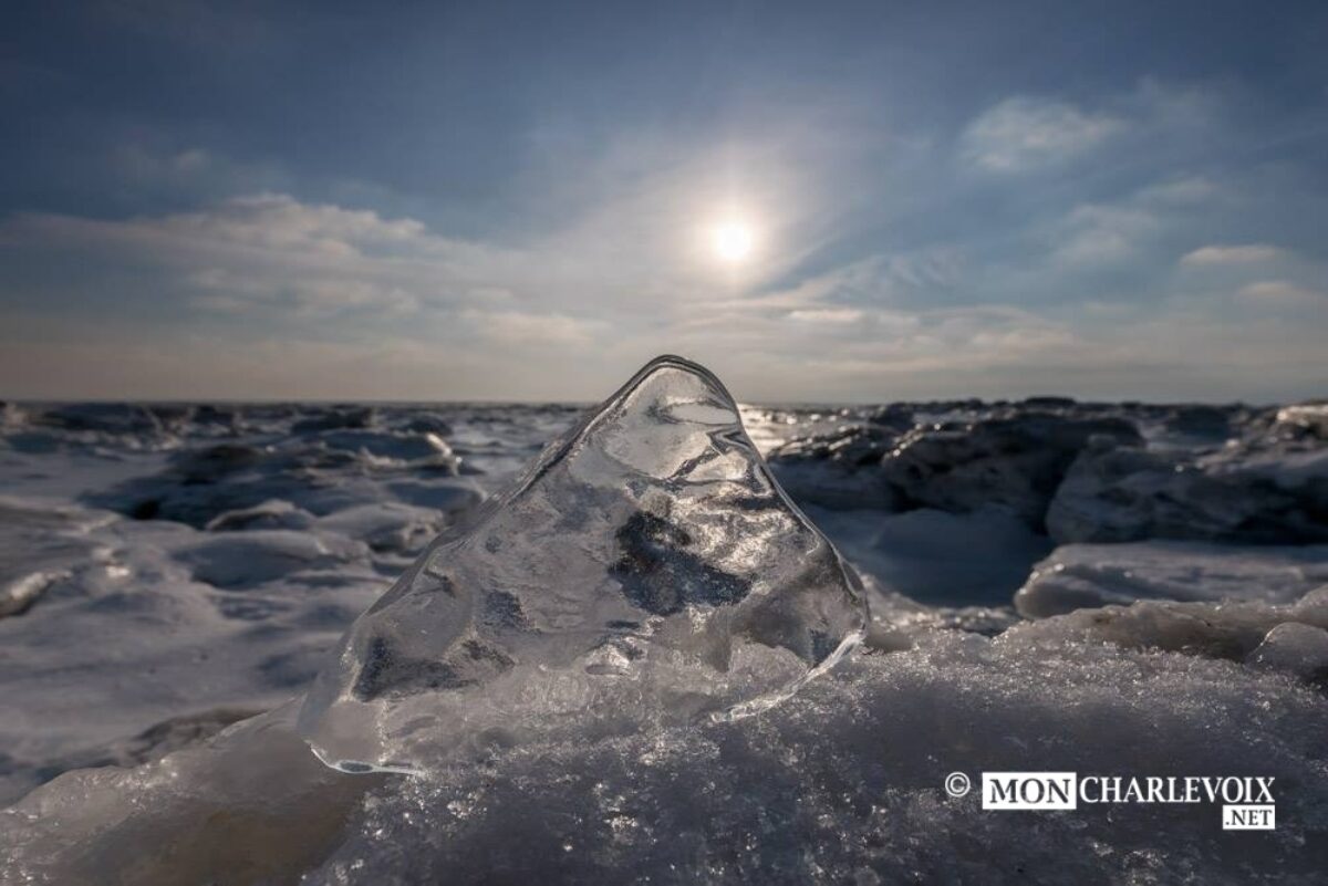 L'eau douce gelée sur les glaces du fleuve! Photo d'Alain Blanchette