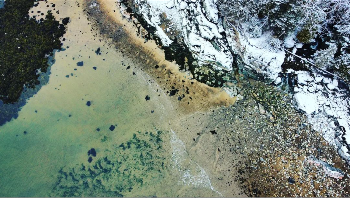 La plage de Cap-à-L'Aigle à vol d'oiseaux (Capturé par Ben Liard)