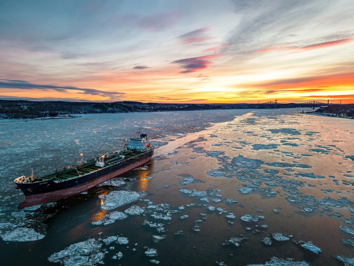 Un coucher de soleil sur le fleuve St-Laurent à Québec, Crédit photo Paul-Philippe Nadeau